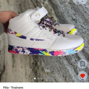 Fila Kids' White and Multicolor Sneakers